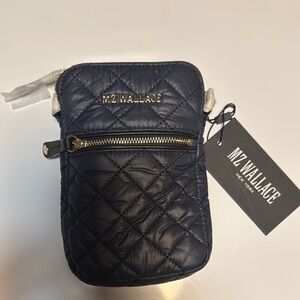 MZ Wallace Quilted Navy Crossbody Bag